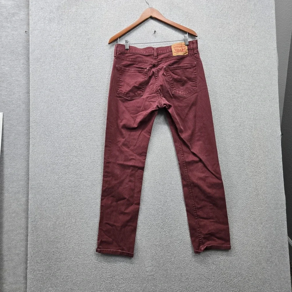 Levi's 511 Men Jeans 34X32 Burgundy Denim Slim Fit 29